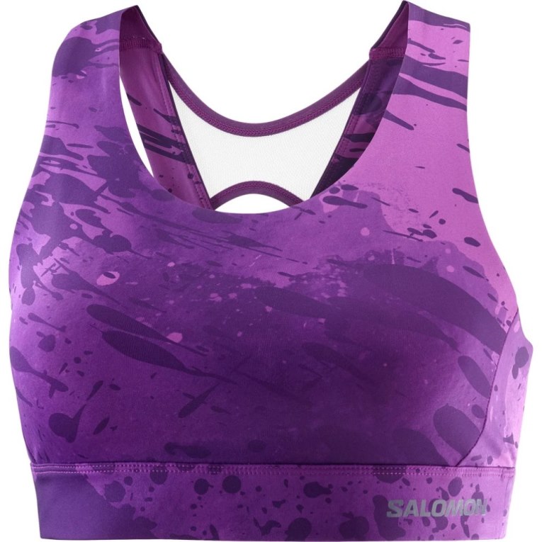 Purple Salomon Cross Women's Run Bras | PH 41793Q